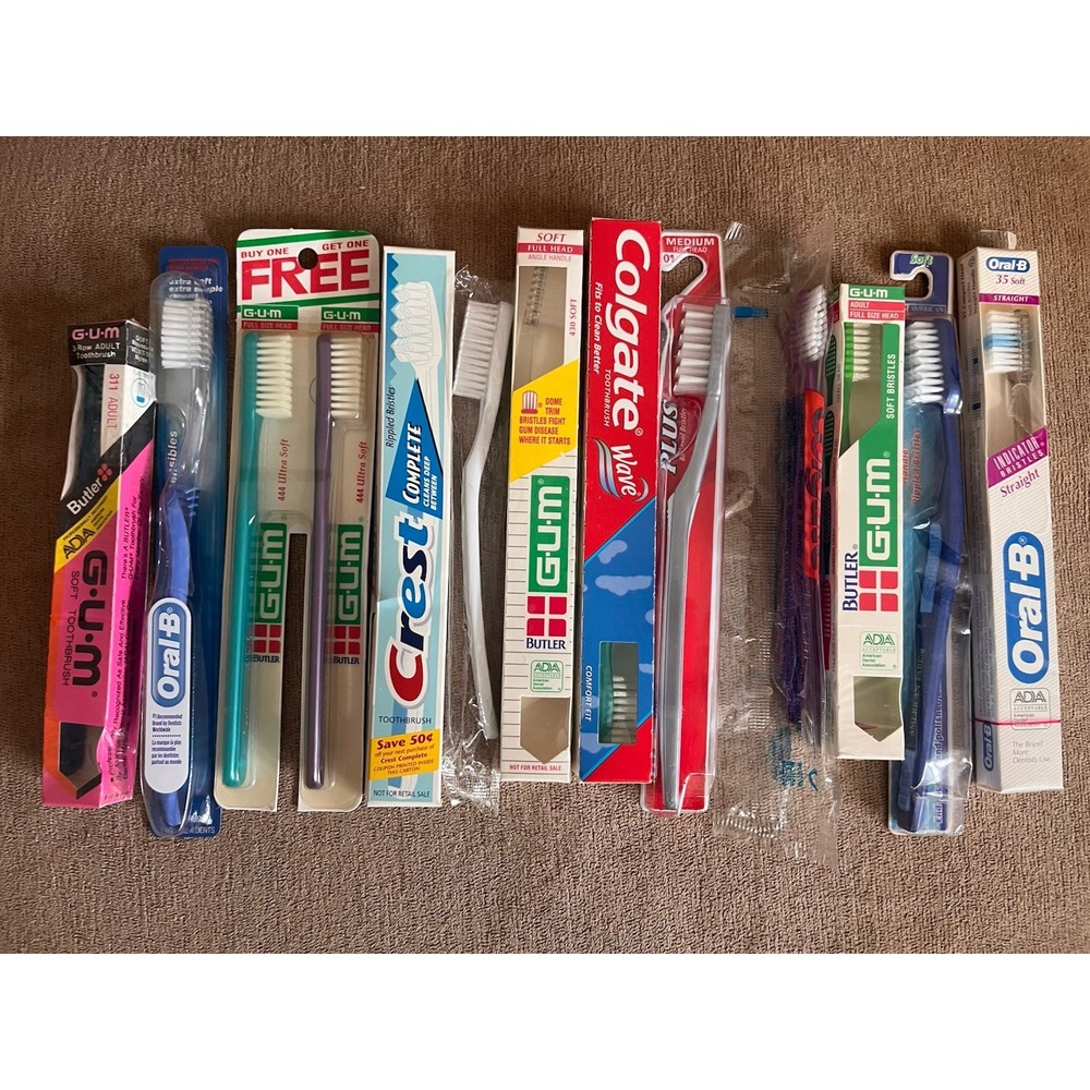 Vintage Lot Of 13 Toothbrush Oral-B Crest GUM 90s‎ Y2K Tooth Care